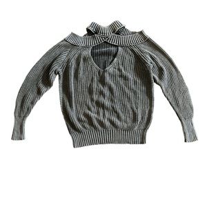 Gray Cutout Sweater